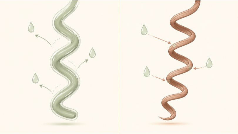 Curls smothered by heavy product versus hydrated curls